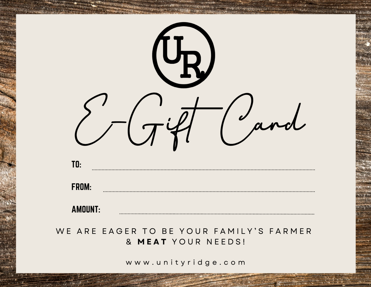 Unity Ridge Beef Gift Card